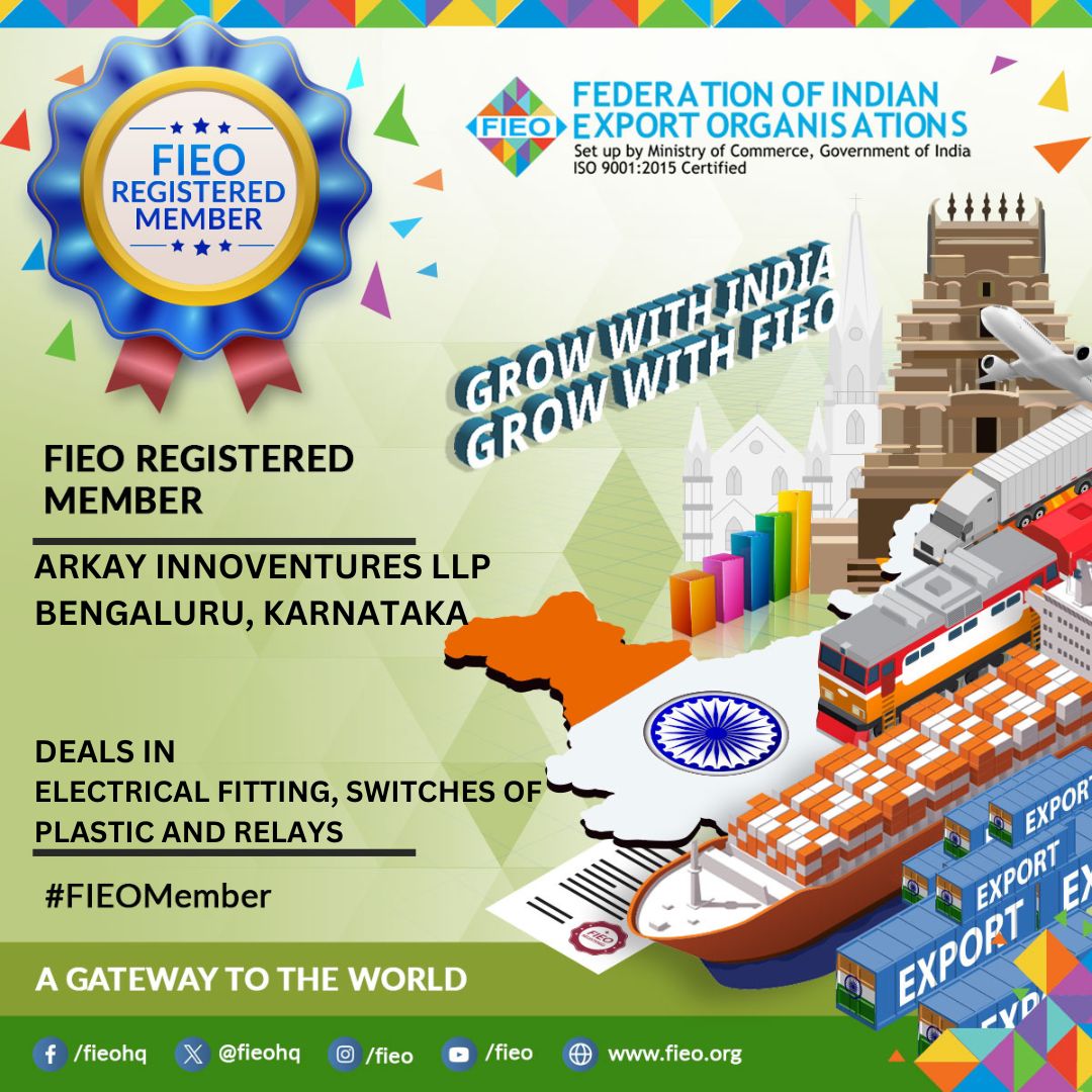 FieoHq's tweet photo. π#FIEO extends a warm welcome to M/s Arkay Innoventures LLP, Bengaluru, Karnataka as our newest member!
Join our dynamic community & unlock a world of trade opportunities.
To learn more about FIEO membership, schedule a call with our team: https://t.co/vDgj7TosbB
#FIEOMember https://t.co/qqfhAoOC98