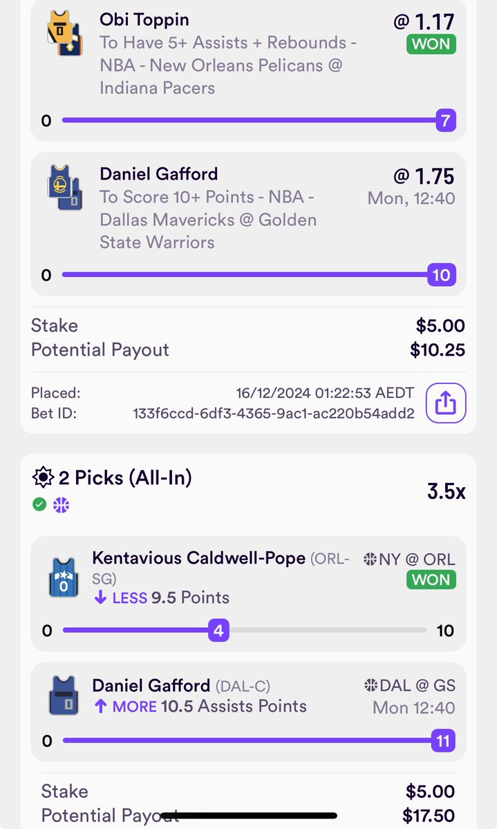 SenSezz7's tweet photo. @NextLevelBets_ Bet 1/4 smaller than usual today, but BANG https://t.co/S4hH3NP1OT
