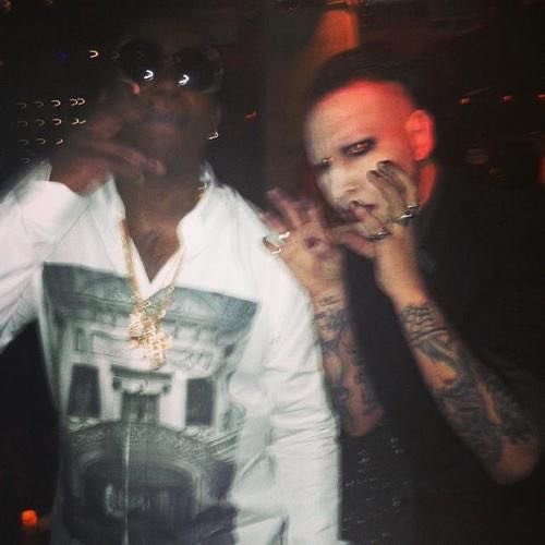 iamdaug's tweet photo. Gucci Mane and Marilyn Manson gotta be one of the most random linkups I’ve ever seen https://t.co/fzFWccC0eS