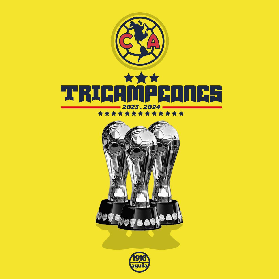 Historia pura. 🏆🏆🏆

Club América tricampeones del fútbol mexicano. 😍