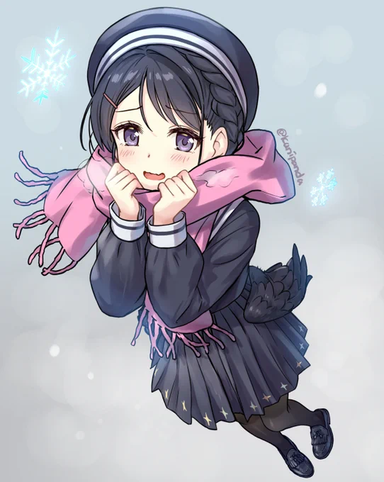 寒いのでマフラー 