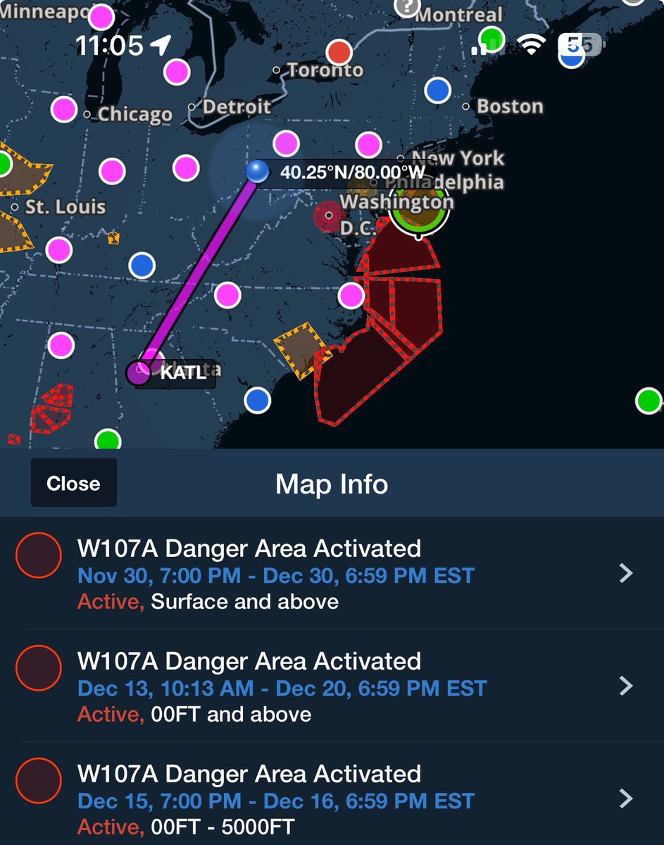 ScottImblum's tweet image. I’m no expert here and I have no idea what’s up with the #drones … however I pulled up the charts on @ForeFlight and I’ve never seen these before.