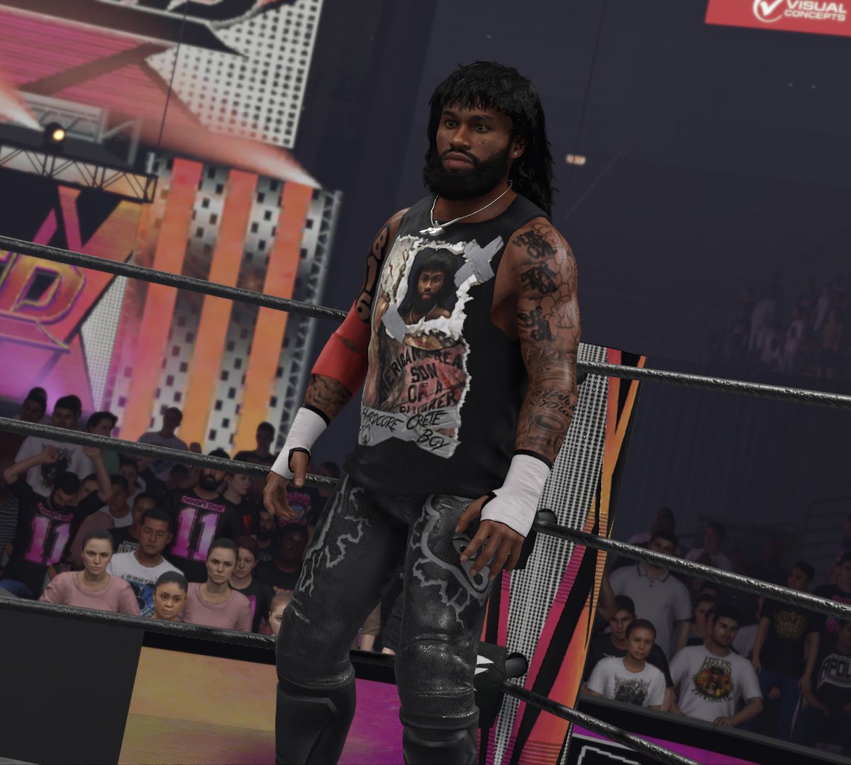 SoloCreteBoy_'s tweet image. “𝐇𝐚𝐫𝐝𝐜𝐨𝐫𝐞 𝐂𝐫𝐞𝐭𝐞 𝐁𝐨𝐲“⛓️‍💥 New Merch💥
•
•
•
•
#WWE2K24 #CAW #EFED