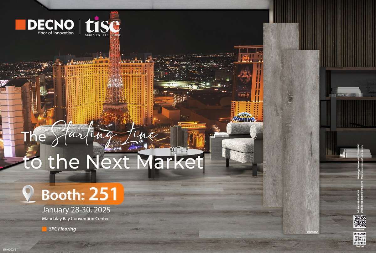 libridge9's tweet photo. ✨ Ready for #TISE 2025? ✨ Booth: 251
Join us at the biggest trade show for flooring and walls! Come visit DECNO GROUP LTD to discover the latest in cutting-edge materials and innovations! 
🎟️Get your tickets with our EXCLUSIVE DECNO discount code! https://t.co/8PWESqdzLo