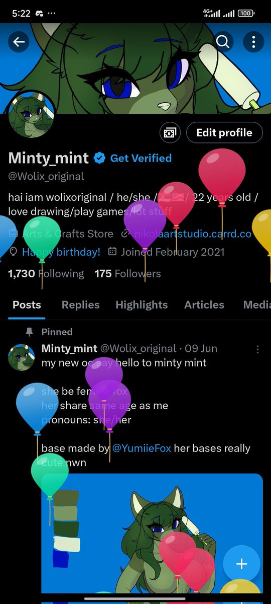 Wolix_original's tweet photo. some time gets old as now 23 this going be fun also balloons yey https://t.co/5gcxMGuGTV