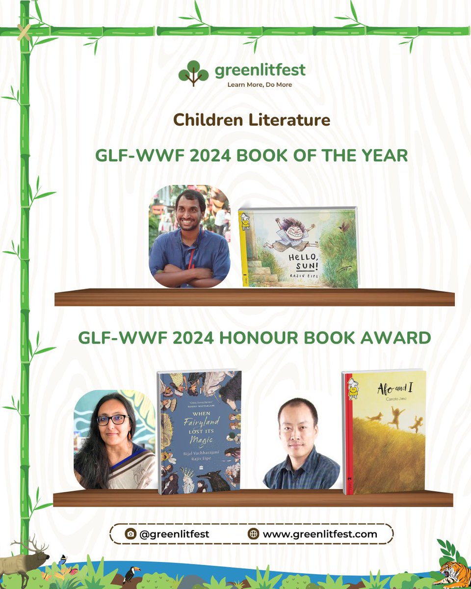 GLF Honour Book Awards - Children's Literature

🏆 Winner: Hello Sun by Rajiv Eipe

🎖️ Honour Books: When Fairylands Lost its Magic by Bijal Vachharajani, illustrated by Rajiv Eipe, and Afo and I by Canato Jimo

✨ Congratulations to all the winners!