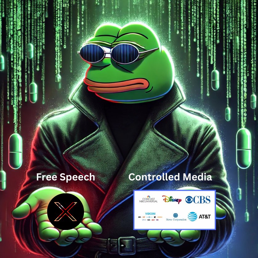 Tony_Tone_TT's tweet photo. When you realize 6 corporations control 90% of the media outlets in America, you start to realize why they want X to fall
#freespeech #Controlledmedia #Matrix #pepe #redpill @elonmusk #X #Media #meme