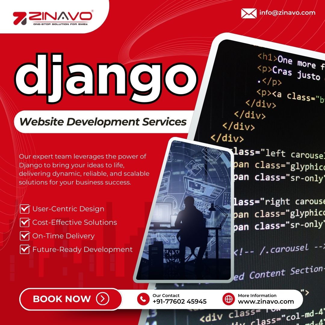 Zinavogroup's tweet image. 🚀 Build Scalable, Secure, and Stunning Websites!✨ Leverage the power of Django for dynamic and feature-rich web applications.
📩 DM us for a free consultation.
📞 +91-77602 45945
#djangowebdevelopment #djangodevelopers #webdevelopmentservices #djangowebapp #djangowebdesign