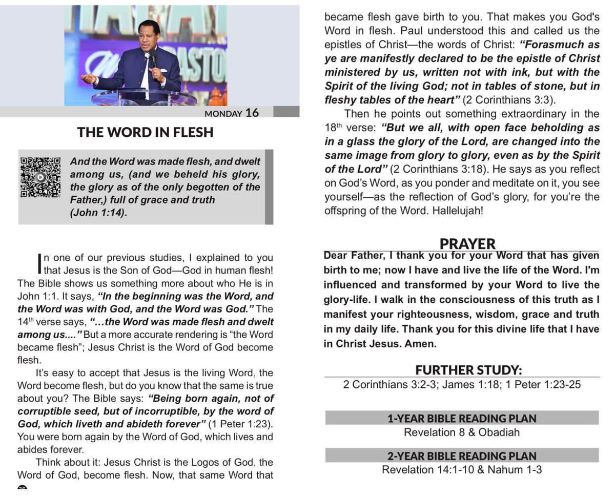 SaintSeyiB's tweet photo. Jesus Christ is the Word of God become flesh. Jesus Christ is the Logos of God, the Word of God, become flesh. Now, that same Word that became flesh gave birth to you. That makes you God's Word in flesh. 

It’s easy to accept that Jesus is the living Word, the Word become flesh, but do you know that the same is true about you? The Bible says: *“Being born again, not of corruptible seed, but of incorruptible, by the word of God, which liveth and abideth forever”. You were born again by the Word of God, which lives and abides forever.

#RhapsodyDec16
