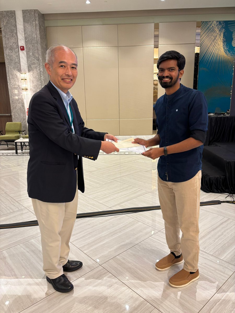 KGT_Lab's tweet image. Congratulations to @Livinpaul2 on winning the Best Poster Prize and for presenting his incredible work at the 12th International Symposium on Dynamic Excitons! Well deserved!👏👏
@tvmiiser @Chemie_iisertvm @HiroshiImahori