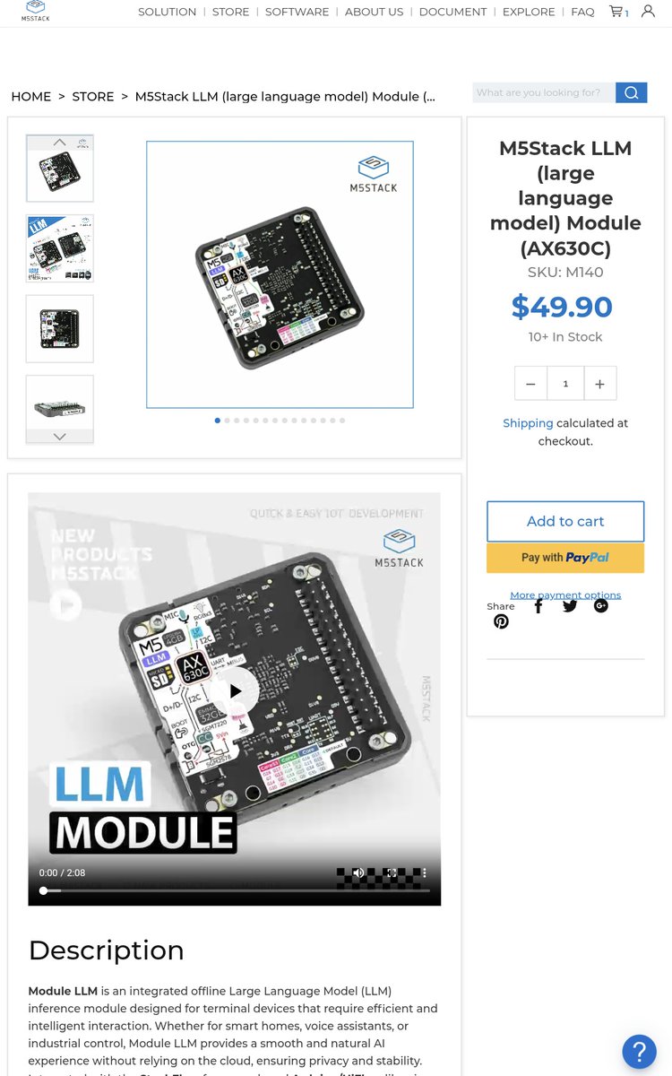 devemin's tweet image. LLM Module、在庫追加キターー！
#M5StackLLM

shop.m5stack.com/products/m5sta…