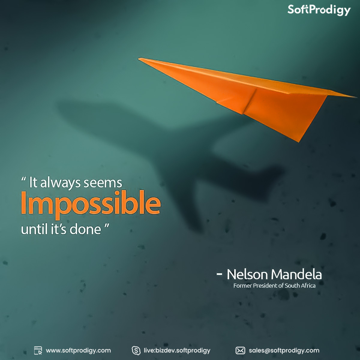 SoftProdigy's tweet photo. π¬ "It always seems impossible until itβs done." β #NelsonMandela
When the odds feel stacked, remember: Every great achievement started as a bold dream.
π Keep pushing, success is on the other side of effort!
#MotivationalQuotes #SoftProdigy #quoteoftheday #mondaymotivation https://t.co/PyS7Joxi11