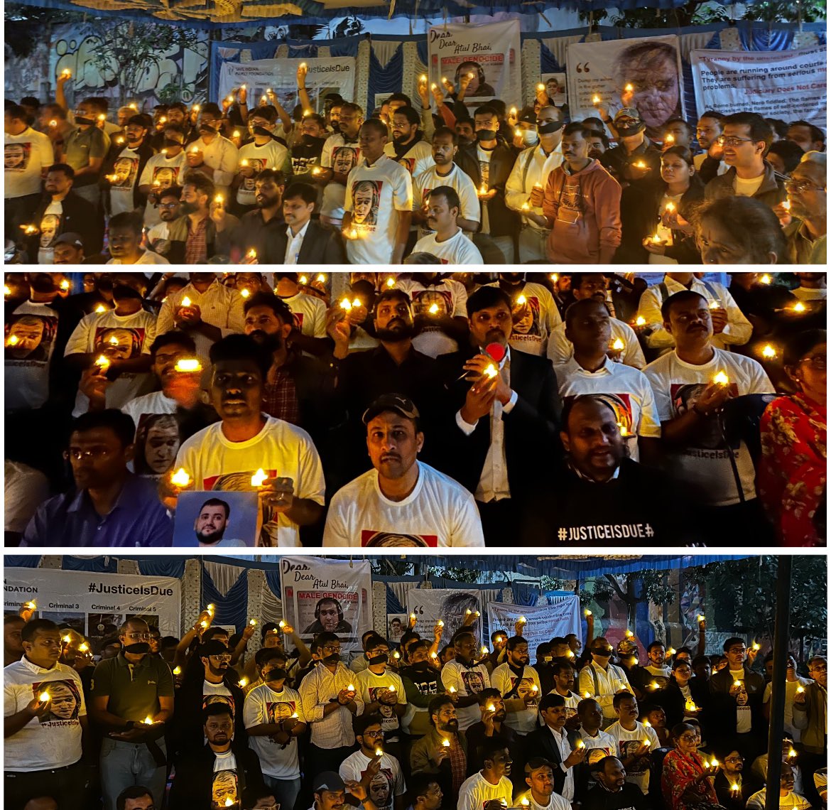 Bengaluru, Karnataka:

People from all walks of life gathered to pay homage and respects to late Shri ATUL SUBHASH 

#JusticeForAtulSubhash 
#JusticeIsDue 
#IamAtulSubhash