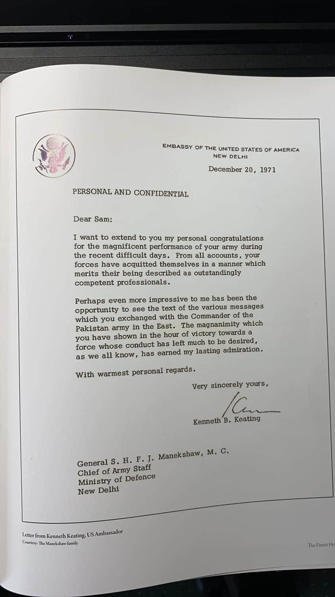 CestMoiz's tweet photo. And the 'BESTEST' friends of the Brown Panted Ones too came around to offering glowing congratulatory messages to Sam 'Bahadur' Manekshaw for his brilliant Generalship in the war!
#VijayDiwas
#PakistanSurrenderDay https://t.co/cHCGazv9l8