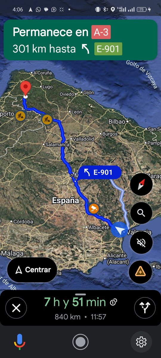 Viaje VALENCIA - OURENSE, coche eléctrico. Hoy es espera frío.
Salida de casa 3:53am. A las 12:30h primera reunión. Vamos allá.
Haremos parada de café y tostado en Honrubia q tienen cafetería 24 horas, de lo poco abierto a las 5:30am cuando llegue.