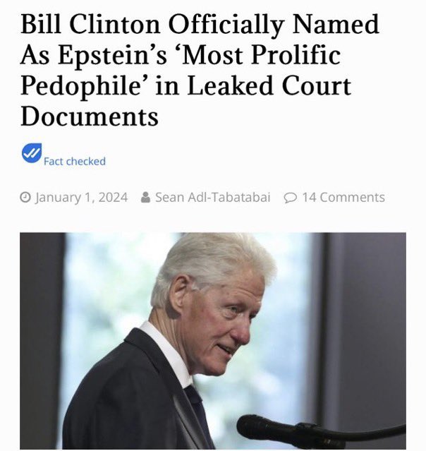 Politicallafda's tweet photo. 🚨#BREAKING:

Recent court documents have surfaced, revealing Bill Clinton as Jeffrey Epstein's 'Most Prolific Pedophile.' With this information coming to light, the prospect of justice may be approaching.

#ClintonExposed #EpsteinFiles #BREAKING #USA #riyadh #Tommavi https://t.co/E0hvmPzHRG