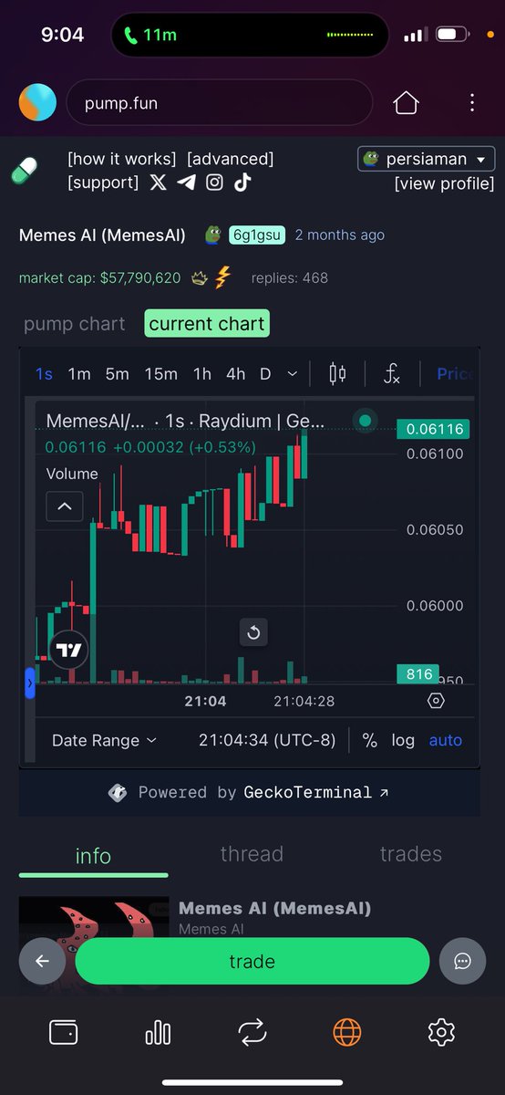 #MemesAI
 Back Up Too 61 Mil
Time For TakeOff 📈🦑🦑