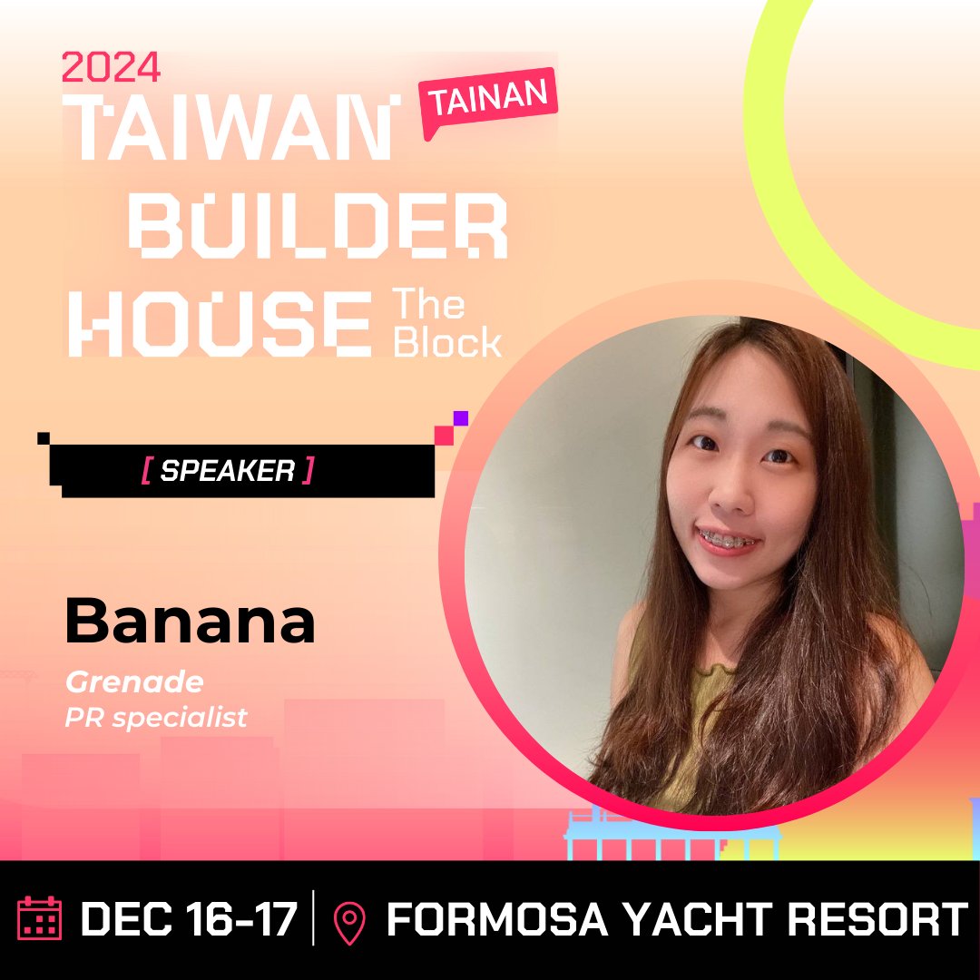 Taiwan Builder House | 📍Taipei, Taiwan (@twbuilderhouse) on Twitter photo Meet Banana, PR Specialist at Grenade
<a href="/gobananas929/">Banana Kim 🍌💛</a> is the PR specialist at <a href="/GrenadeTw/">Grenade 手榴彈|Grenade.tw</a>, with expertise in business development, community management, event planning, and marketing strategy. She excels in communication and organization, driving successful partnerships and Meet Banana, PR Specialist at Grenade
<a href="/gobananas929/">Banana Kim 🍌💛</a> is the PR specialist at <a href="/GrenadeTw/">Grenade 手榴彈|Grenade.tw</a>, with expertise in business development, community management, event planning, and marketing strategy. She excels in communication and organization, driving successful partnerships and