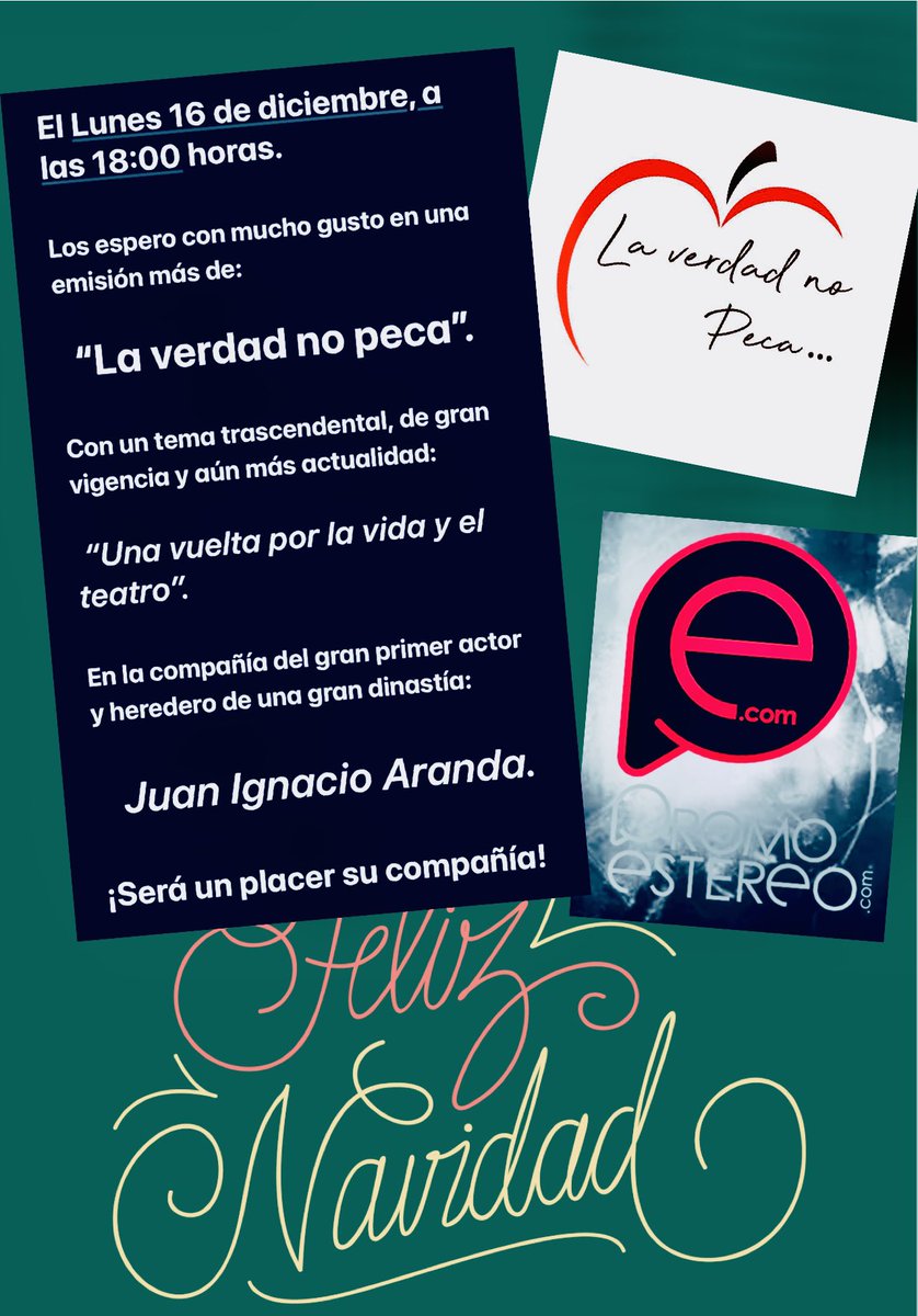 _CarlosDuarteV's tweet photo. Con mucho gusto les espero el día de mañana lunes 16 de diciembre, a las 18:00 horas en otra gran emisión de:

“La verdad no Peca”

Y con un extraordinario invitado, con muchísimo gusto, los espero…

Por: https://t.co/SSi7yERiyi 

https://t.co/Xy03byj78K https://t.co/JIVHDo3mbW