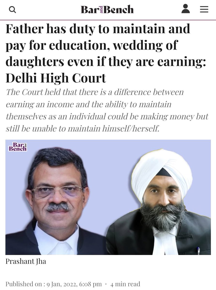 Either a burden on the father or a burden on the husband. India's women are considered incompetent both by courts (and the government who gives them free tickets, free monthly allowance etc)