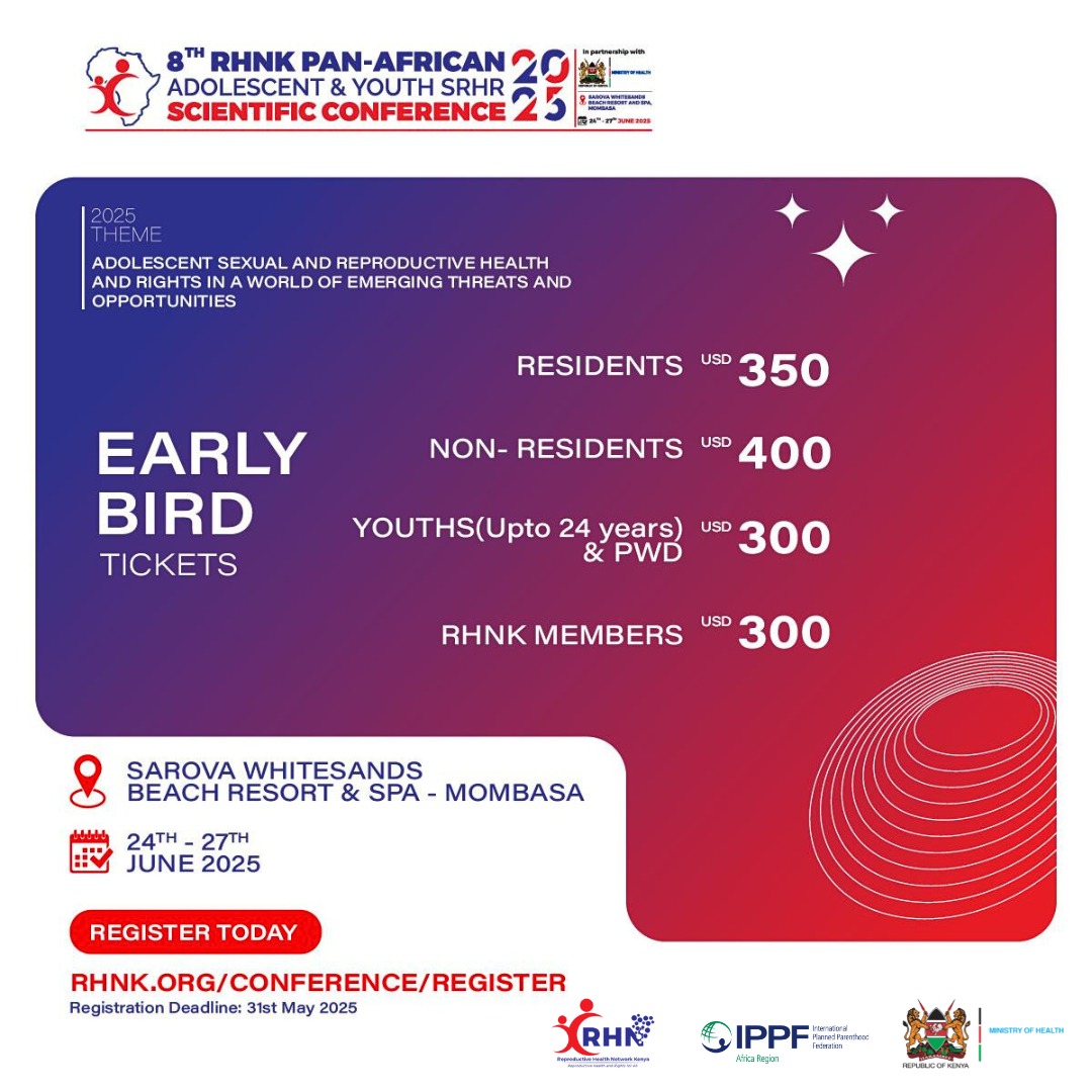 its_qario's tweet photo. The 8th RHNK PAN AFRICAN Adolescents and Youth SRHR 
Scientific conference is on don't miss out on this major conveying,  take advantage of the early bird registration &amp;submitting your abstract now ✨
@rhnkorg
https://t.co/WiedMS9ZO2
#RHNKConference2025
#RHNKPanAfricanConference https://t.co/5WxoriRKG5