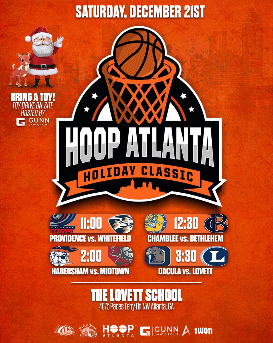 hoopatlanta_'s tweet photo. COACHES! If you’re in the ATL area this Saturday (Dec 21), we’d love to have you stop by our event with quite a few good teams.

Providence v Whitefield Academy
Bethlehem Christian v Chamblee
Habersham Central v Midtown
Lovett v Dacula

Please DM for info. We’ll provide lunch. https://t.co/LlafCM5YQi