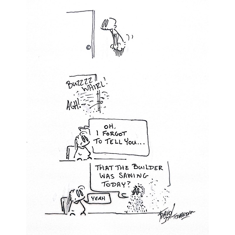 davo_77's tweet photo. Happening Today…
#handyman #sawing #sawdust #relationships
#comic #comics #art #artist #draw #drawing #comicstrip #cartoonstrip #phones #artofdavo77 #born2drawcreations #Quickscribbles
You can see more at
https://t.co/KZsGHZnas7
And
https://t.co/WsxhF1euKg https://t.co/1aHGwag7yu