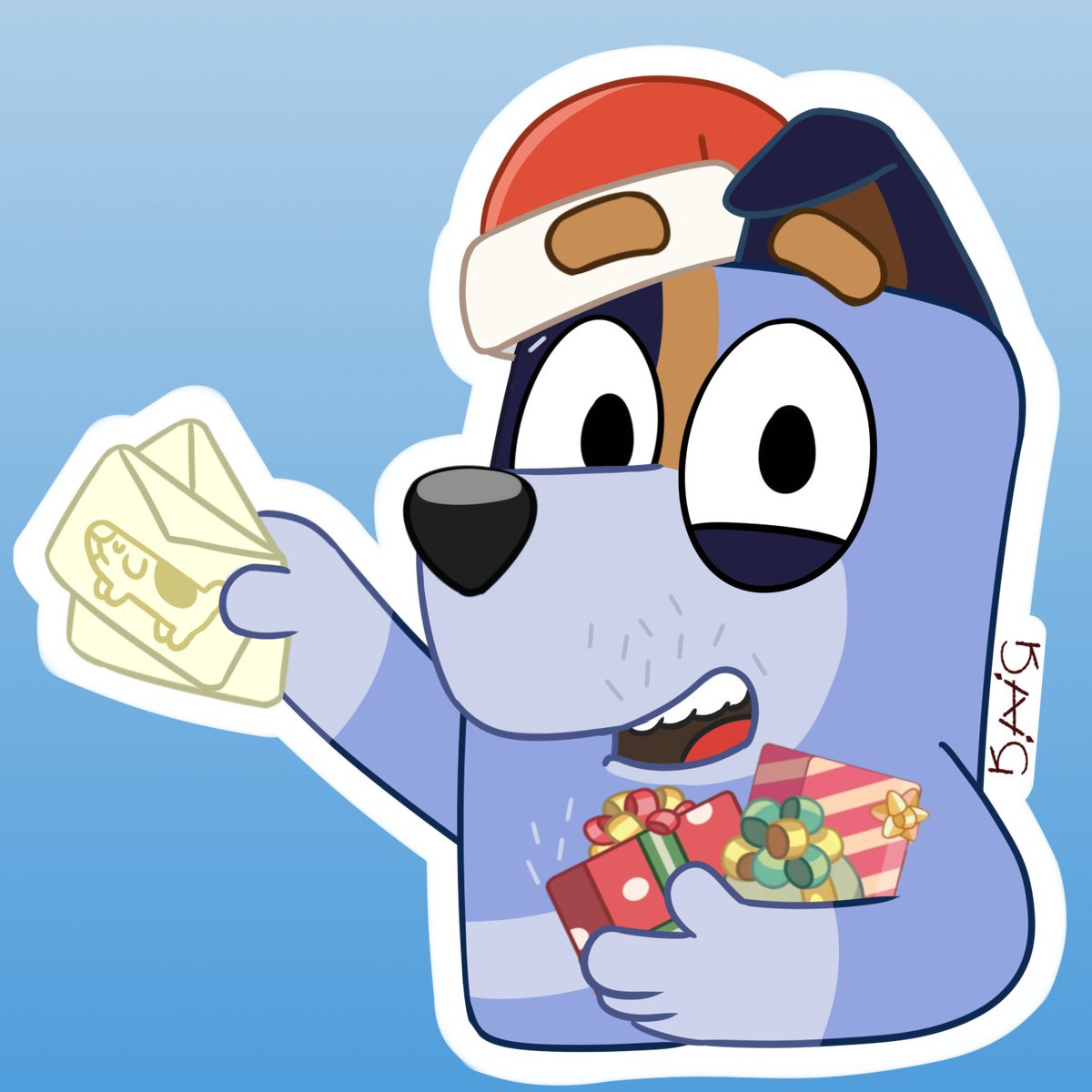 Kair654's tweet photo. Ahora stripe! Ya tienen sus cartas para los hermanos heelers? 
#blueyfanart #bluey #blueytwt #blueyart https://t.co/Lbo0cleODW