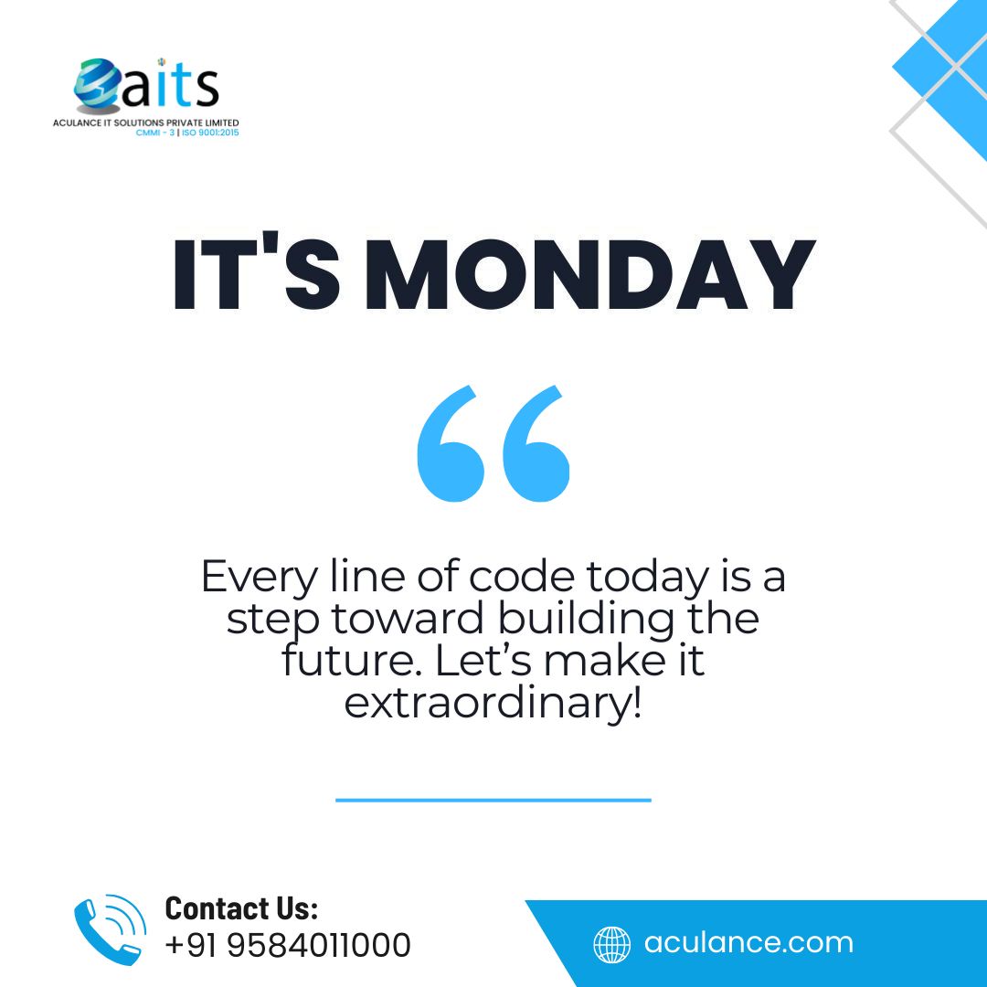 AculanceL's tweet photo. Monday sets the tone for the week! Let’s innovate, collaborate, and elevate to achieve our goals. 💻🚀 
.
.
.
.
.
#ITCulture #MotivationMonday #Teamwork https://t.co/iGwwJtMLoe