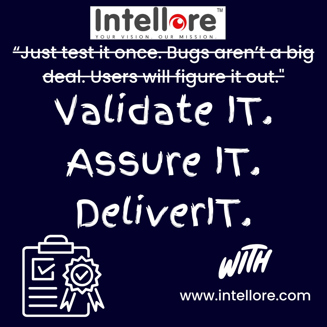 IntelloreL's tweet image. Because quality isn&apos;t optional - it&apos;s essential. 

#ValidateIT #AssureIT #DeliverIT #QualityAssurance #SoftwareTesting #BugFreeCode #TestSmart #DeliverExcellence #SoftwareQuality #IntelloreSystems