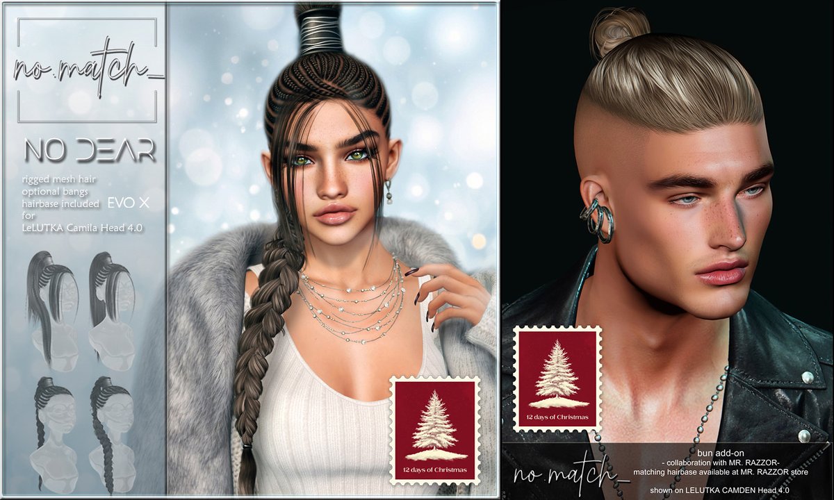 KawaiiFeedSL's tweet image. No Match: No Dear Hair (w/hairbase) / Bun Add On (w/o hairbase) Gift〡12 Days of Christmas @ Mainstore〡Taxi:  maps.secondlife.com/secondlife/VAL…
#secondlife #metaverse #nomatch #free #gift #lelutka #12daysofchristmas #mainstore #kawaiifeed