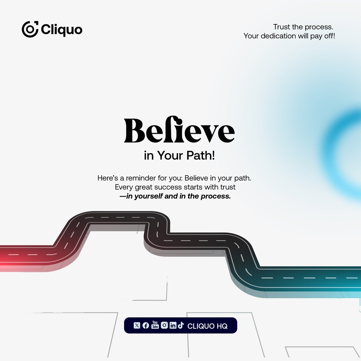 CliquoHQ's tweet photo. 𝖧𝖾𝗋𝖾’𝗌 𝖺 𝗋𝖾𝗆𝗂𝗇𝖽𝖾𝗋 𝖿𝗈𝗋 𝗒𝗈𝗎: 𝖡𝖾𝗅𝗂𝖾𝗏𝖾 𝗂𝗇 𝗒𝗈𝗎𝗋 𝗉𝖺𝗍𝗁. 𝖤𝗏𝖾𝗋𝗒 𝗀𝗋𝖾𝖺𝗍 𝗌𝗎𝖼𝖼𝖾𝗌𝗌 𝗌𝗍𝖺𝗋𝗍𝗌 𝗐𝗂𝗍𝗁 𝗍𝗋𝗎𝗌𝗍—𝙞𝙣 𝙮𝙤𝙪𝙧𝙨𝙚𝙡𝙛 𝙖𝙣𝙙 𝙞𝙣 𝙩𝙝𝙚 𝙥𝙧𝙤𝙘𝙚𝙨𝙨. https://t.co/IOSx9tr5cw