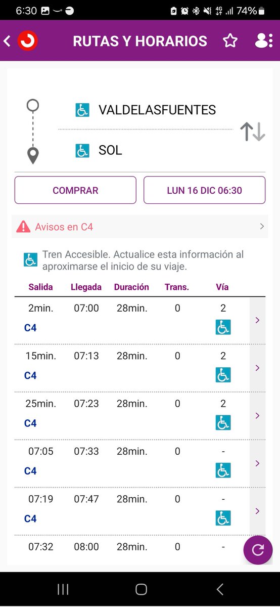 claro_lito's tweet photo. Hila @CercaniasMadrid el próximo tren Valdelasfuentes- sol que según la aplicación pasaría a las 6:32 a q hora pasa, faltan 2 minutos y los paneles d la estación indican 15 https://t.co/Pdoin51wsx