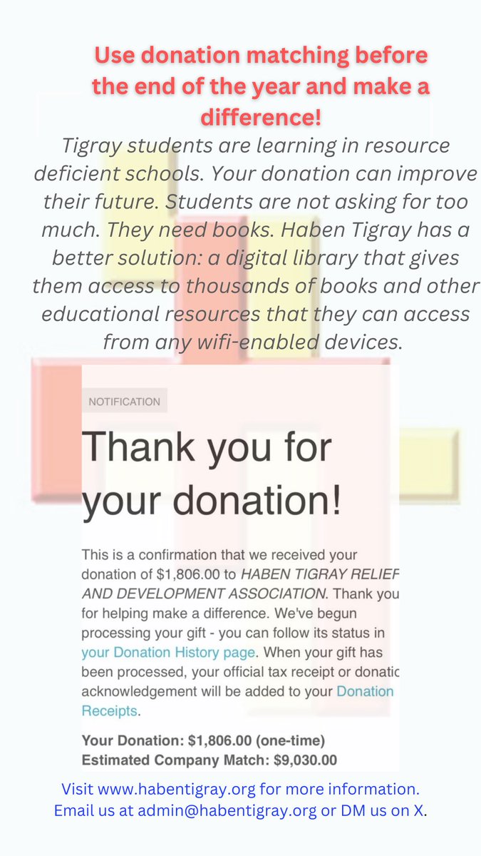 Don’t let your company matching go unused! … and there’s no such thing as small donation. Give what you can. For those who need it that ’small’ donation means lot! Follow the example of this generous donor >>>