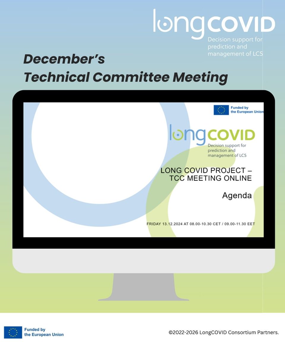 Long COVID Project (@longcovid_he) on Twitter photo 🌟Another month, another Technical Committee Meeting!
Last week the <a href="/LongCOVID_HE/">Long COVID Project</a> consortium met virtually to update each other on the progress of the different work packages.
We looked back on the year 2024 and discussed our plans for 2025 🚀
👉 Stay tuned for updates 🌟Another month, another Technical Committee Meeting!
Last week the <a href="/LongCOVID_HE/">Long COVID Project</a> consortium met virtually to update each other on the progress of the different work packages.
We looked back on the year 2024 and discussed our plans for 2025 🚀
👉 Stay tuned for updates