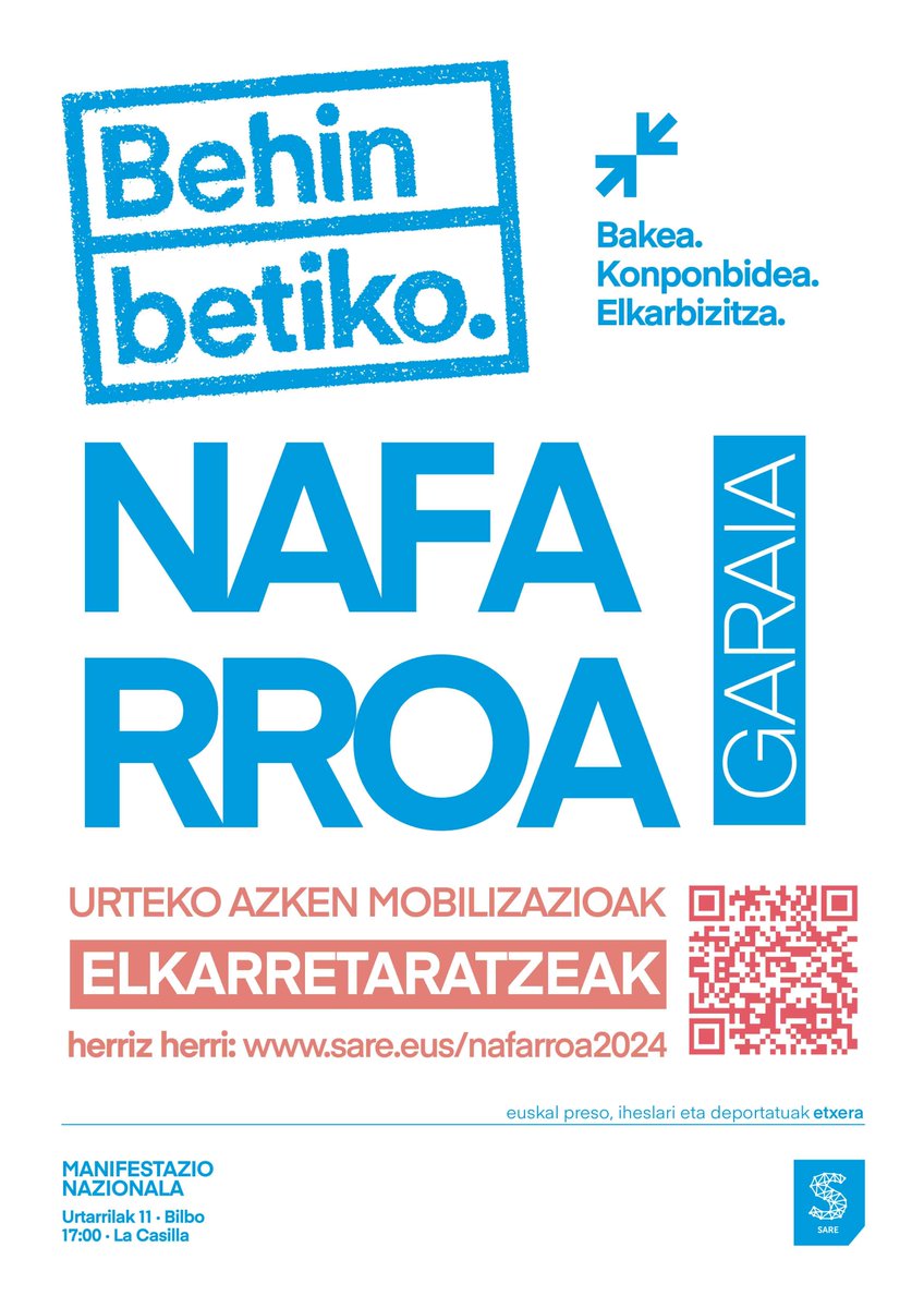 SareNafarroa's tweet photo. ℹ️ NAFARROA 

URTEKO AZKEN MOBILIZAZIOAK NAFARROAN. 

Abenduaren 18tik - 30era 

↗️ Ikusi zerrenda guztia: https://t.co/BfCRevze3p #Etxera

➡️ Euskal gehiengo sindikalaren Elkarretaratzeak:  Abenduak 20 • Iruñea  12:00 · Udaletxe Plaza https://t.co/H57dRpu0gx