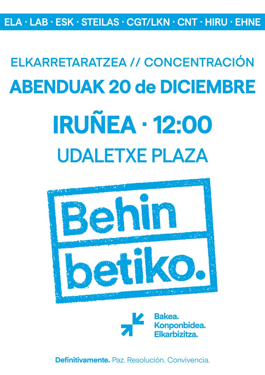 SareNafarroa's tweet photo. ℹ️ NAFARROA 

URTEKO AZKEN MOBILIZAZIOAK NAFARROAN. 

Abenduaren 18tik - 30era 

↗️ Ikusi zerrenda guztia: https://t.co/BfCRevze3p #Etxera

➡️ Euskal gehiengo sindikalaren Elkarretaratzeak:  Abenduak 20 • Iruñea  12:00 · Udaletxe Plaza https://t.co/H57dRpu0gx