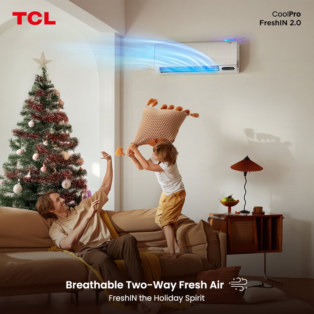 TCLPH's tweet photo. Breathe in the holiday spirit with TCL FreshIN! Enjoy a fresh and cozy environment where laughter echoes, hearts warm, and every moment spent with family feels magical and unforgettable.
#FreshINSeries #TCLCoolPro #BreathePlusLiveCool #TCLInspireGreatness #TCLPhilippines https://t.co/07YaHm1efV