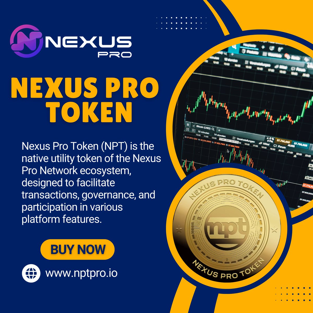 NexusProToken's tweet photo. 🚀Nexus Pro Token!🌟
Nexus Pro Token (NPT) is the native utility token of the Nexus Pro Network ecosystem, designed to facilitate transactions, governance, and participation in various platform features.💼✨

#Crypto #Investing #Blockchain https://t.co/W4pQ9HukuW