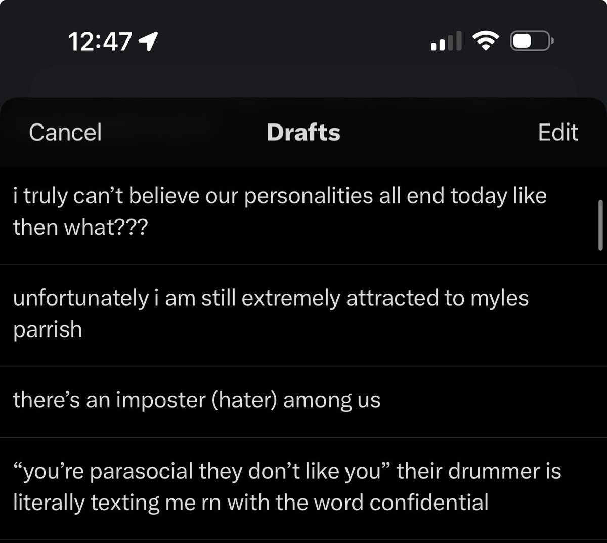 wallowsgarden's tweet image. draft dump u know the drill #tagurself