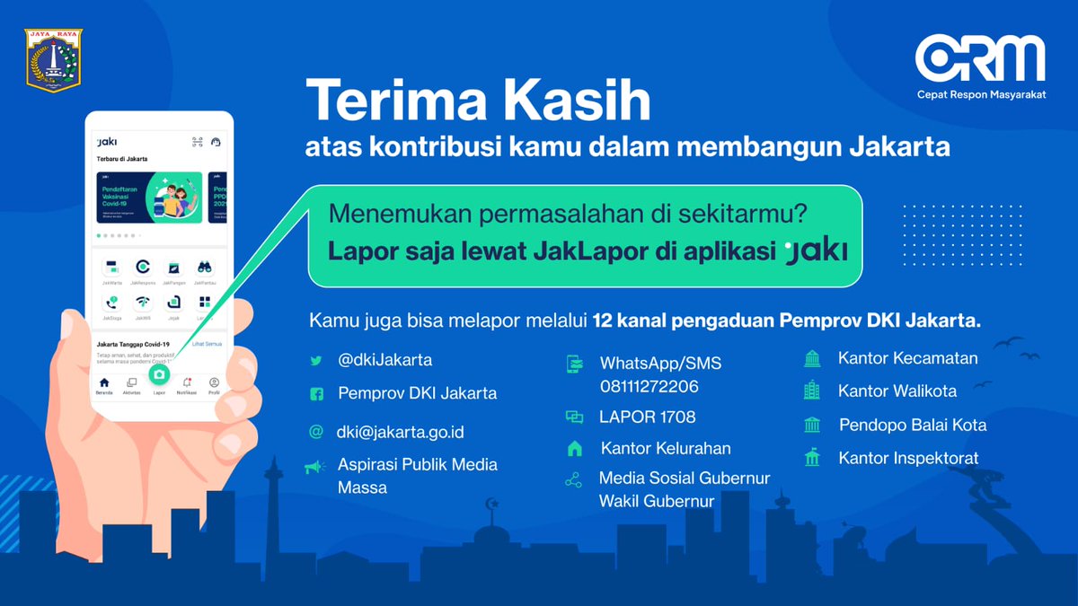 DKIJakarta's tweet photo. Laporan serupa sudah ditindaklanjuti dengan nomor laporan TW2412168FDE

Pantau laporan melalui laman https://t.co/nTcEHMBLne

Anda juga dapat melaporkan melalui Aplikasi JAKI yang dapat diunduh melalui Play Store: https://t.co/HvcART9n7w dan App Store: https://t.co/g130Zk8B2l

#EdukasiMasyarakat
#SuksesJakartaUntukIndonesia