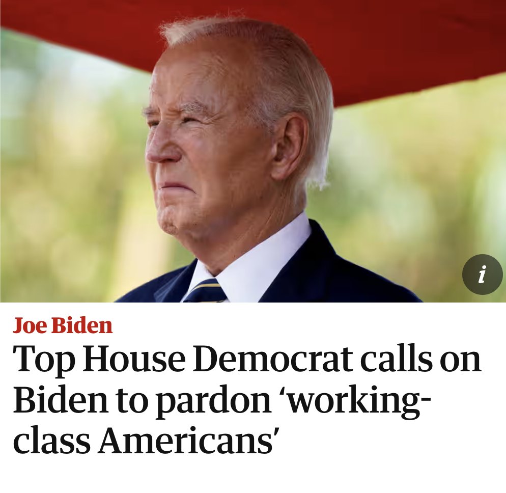 PushDemsLeft's tweet photo. If you wanted to be pardoned by Biden, you should've committed comically corrupt white collar crimes instead of being poor. https://t.co/hmfPBAhTxA