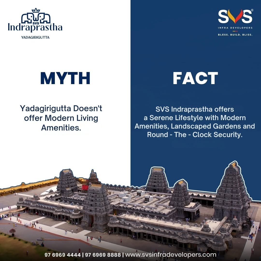 svsinfra's tweet photo. Breaking the myth! 🌟 Yadagirigutta isn’t just about spiritual bliss – SVS Indraprastha redefines modern living with top-notch amenities, lush landscapes, and 24/7 security. Experience the best of both worlds!

#SVSInfraDevelopers #BlessBuildBliss #ProudIndian #InvestSmart #SVSIndraprastha #RealEstateInvestment #svsindraprastha #YadagiriguttaLiving #ModernAmenities #HomeSweetHome #plotsinhyderabad #SereneLifestyle #openplotsinyadagirigutta