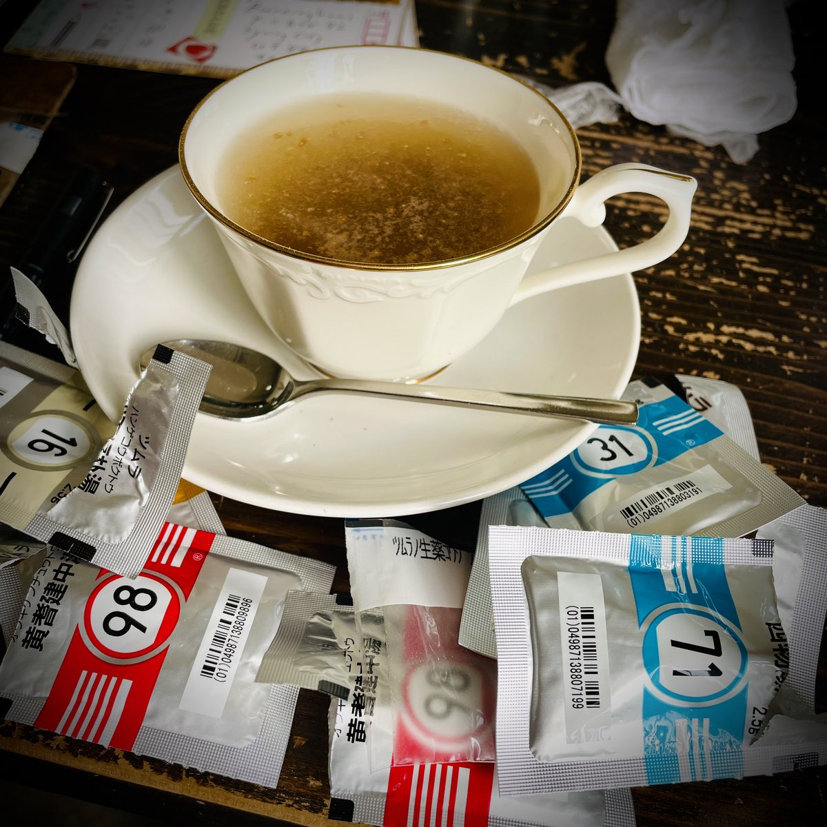 DaveOStory's tweet photo. Rocking out another batch of new year cards with a mini Santa sidekick on a donkey, or is it a mule, or a burro… 

Anyway, had my traditional Chinese medicine tea packets before a lovely coffee with a view of the castle ramparts and sound of street trams chooglin' down the road https://t.co/Sq8oHf7aB2