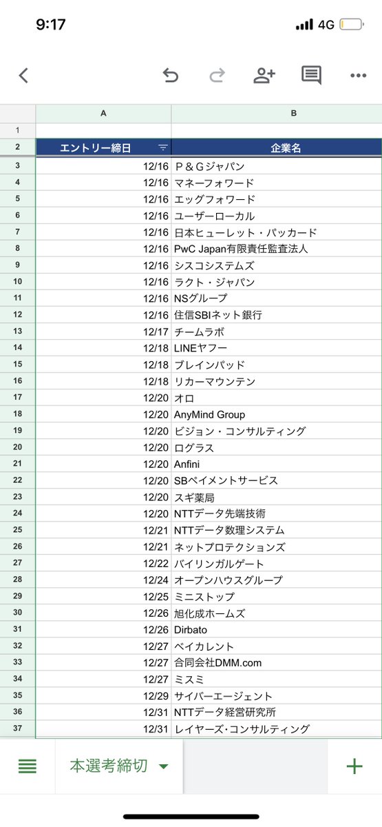 f_Tatsu_ya's tweet image. 年内にエントリーできるインターン・早期選考リストを欲しい方いますか？

各100社以上のリストアップをしています。

リストが欲しい方はフォロー&amp;amp;リポスト後に「リスト」とコメントをお願いします！

DMにてリストを送付します。