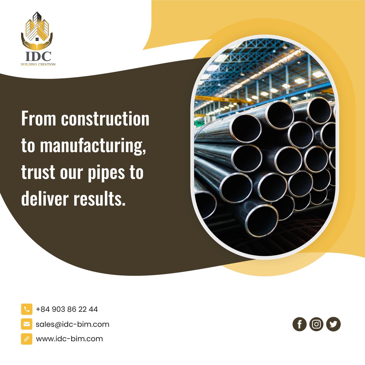 TradingIdc88691's tweet photo. Our Steel Pipes are designed for performance, with high-quality construction that ensures strength, longevity, and reliability in every project.

#IDCBuildingCreation #construction #industry #BIM #AEC #scantobim #digitaltwin #coffee #coconutwater #gloves #furniture #woodpellet https://t.co/895UjiycV7