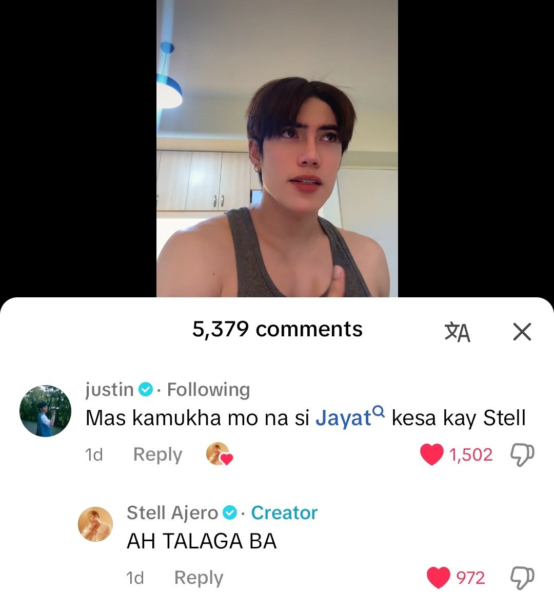 aimaniohsa's tweet photo. JAHSTELL bardagulan on tiktok comsec haha!
#jashtell
@justintdedios #JUSTIN
@stellajero_ #Stell
#SB19_STELL #STELLAJERO
@SB19Official #SB19 https://t.co/nmr3WzWzEw