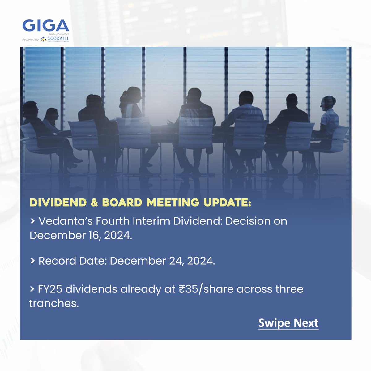 GoodwillGiga's tweet photo. Vedanta's big day 👀

#vedanta #giga #gigatamil #gigapro #investment #investing #Stocks #shares #stocktrading #sharemarket #trading #ipo #ipodate https://t.co/ZTznrt1kVA