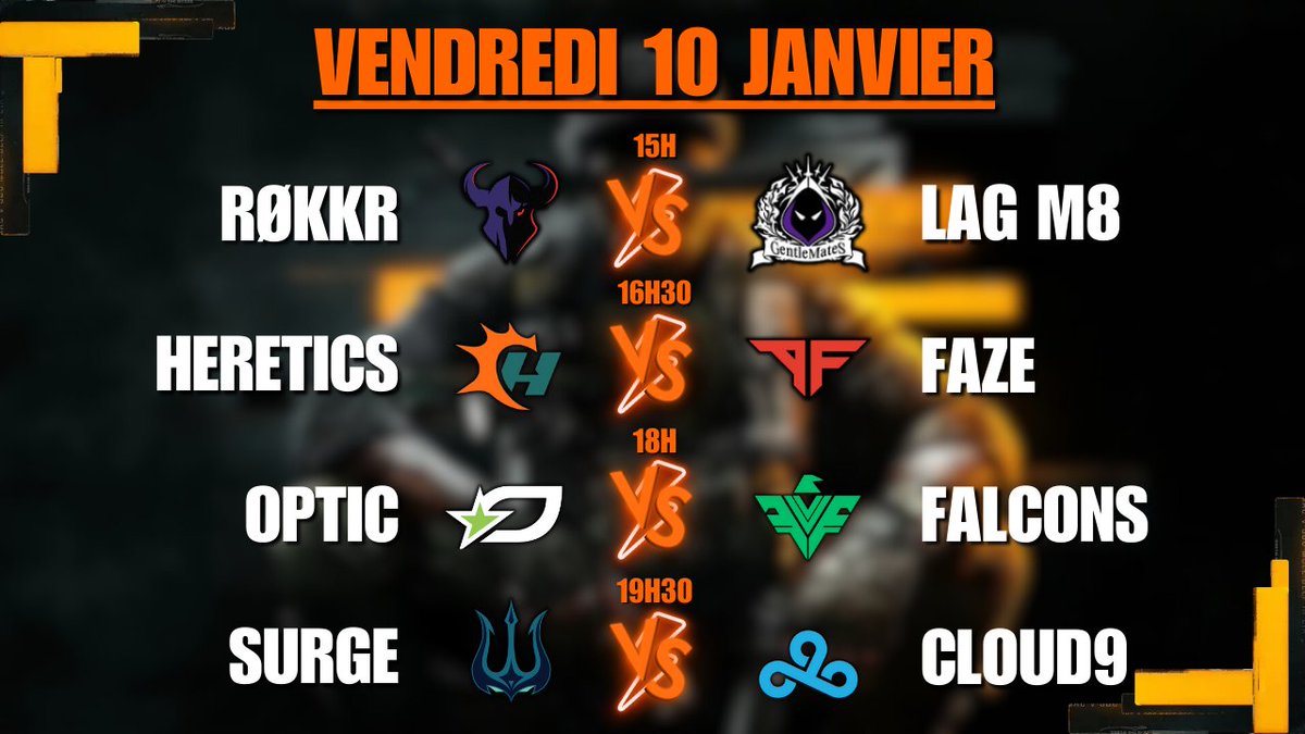 Voici le bracket et les horaires des 1ers matchs du minor I de la CDL: