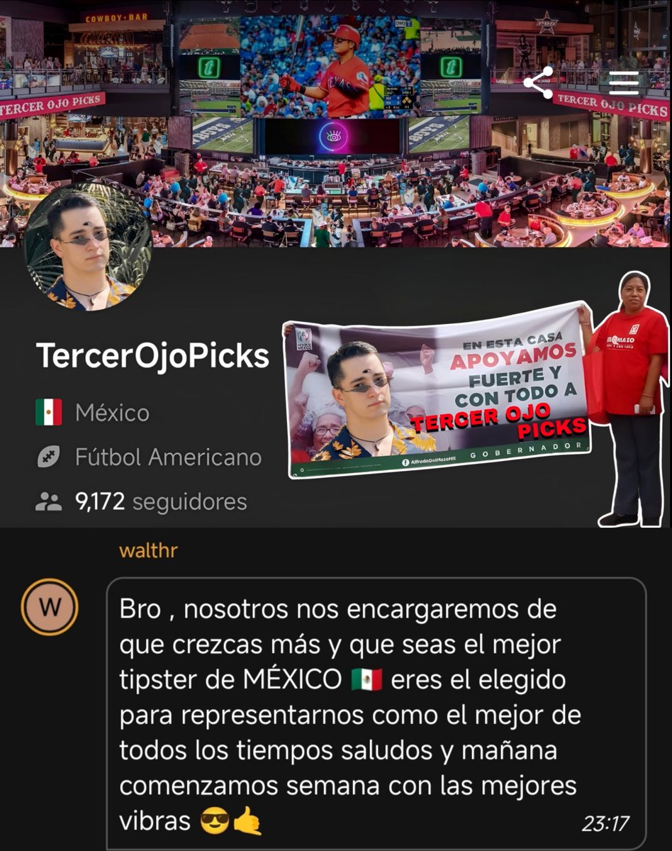 TercerOjoPicks's tweet photo. Si quieres ver 👀 por qué me dijo eso 
te invito a seguirme x @tipsterchat 🫵🏻🥰

📲 | https://t.co/GtrwTbKcch

CUANDO LLEGUEMOS A 10 MIL👆🏻
ESCOGERÉ 3 #AFORTUNADOS 🍀
PARA REPARTIR $2,000 PESOS. 💵

📣 PARA PARTICIPAR:
• DEJÁ TÚ 👉🏻 🔂
• SÍGUEME. 🫱🏻‍🫲🏼
• COMENTA. 💬 https://t.co/9RrLB7xjbB